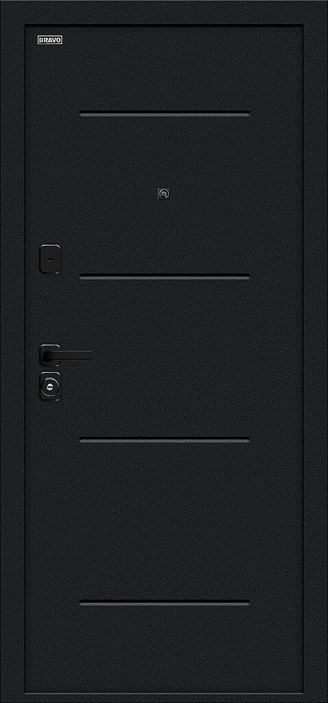 Фото Входная дверь Граффити-1 Инсайд/SBlack Букле черное/Look Art BR6222 внешняя сторона