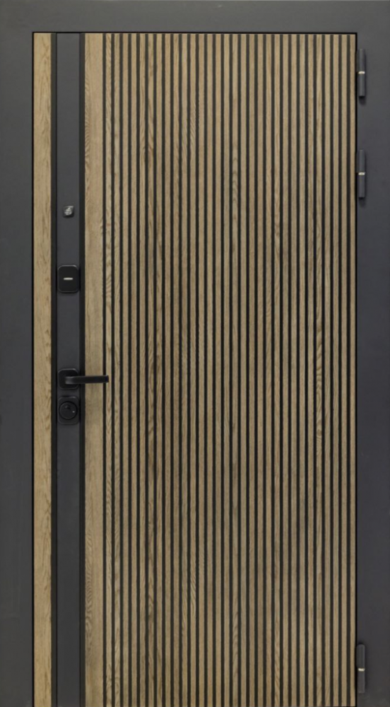 Входная дверь ДвериПРО Rosna Алиса (16мм, ПВХ софт грей, зеркало) DPRO197900 внешняя сторона