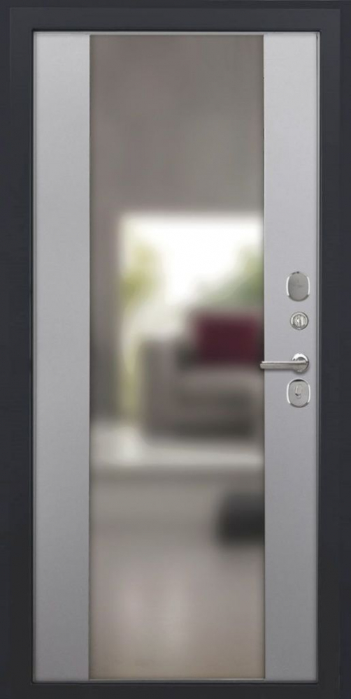 Входная дверь ДвериПРО Rosna Алиса (16мм, ПВХ софт грей, зеркало) DPRO197900 внутренняя сторона